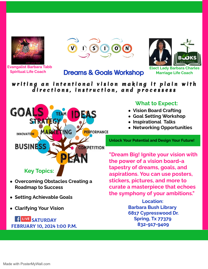 Past Dreams and Goals Workshop flyer